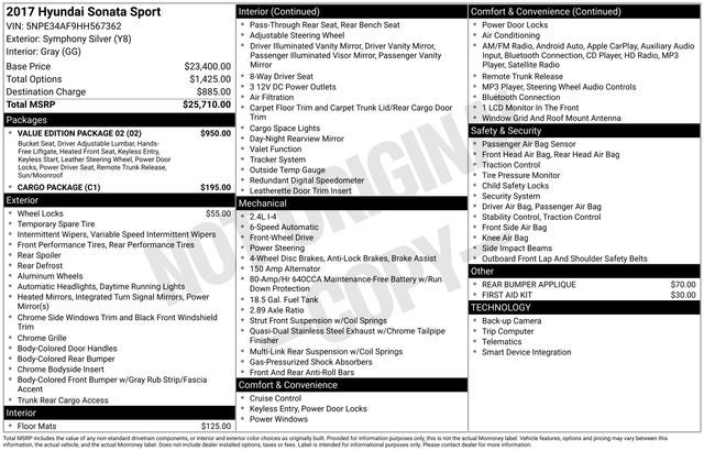 2017 Hyundai SONATA Sport