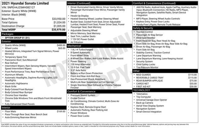 2021 Hyundai SONATA Limited
