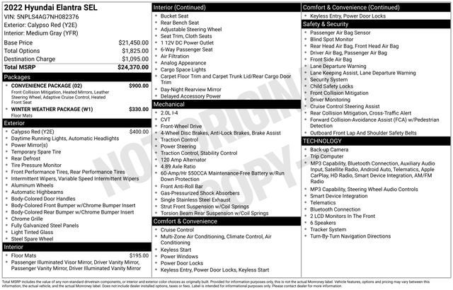 2022 Hyundai ELANTRA SEL