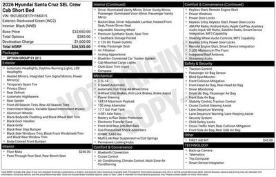 2026 Hyundai SANTA CRUZ SEL AWD