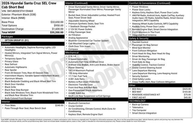 2026 Hyundai SANTA CRUZ SEL AWD