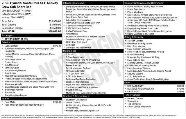 2026 Hyundai SANTA CRUZ SEL Activity AWD