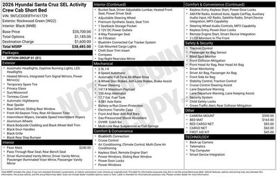 2026 Hyundai SANTA CRUZ SEL Activity AWD