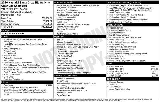 2026 Hyundai SANTA CRUZ SEL Activity AWD