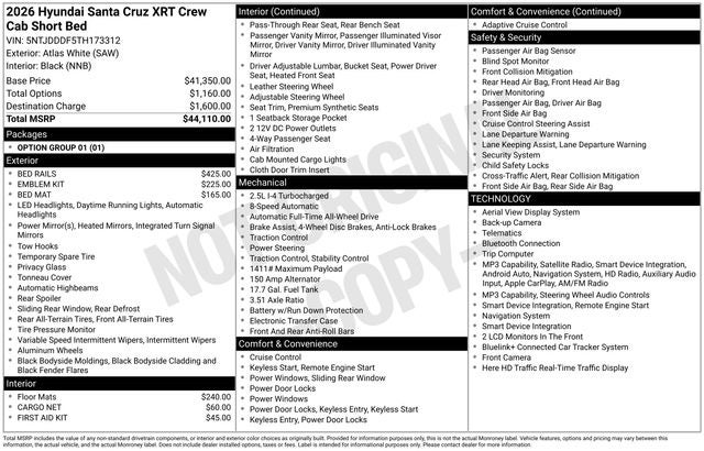 2026 Hyundai SANTA CRUZ XRT