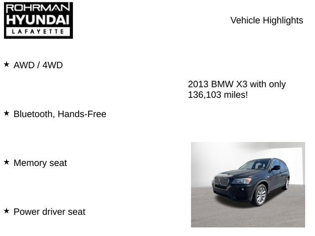 2013 BMW X3 xDrive28i