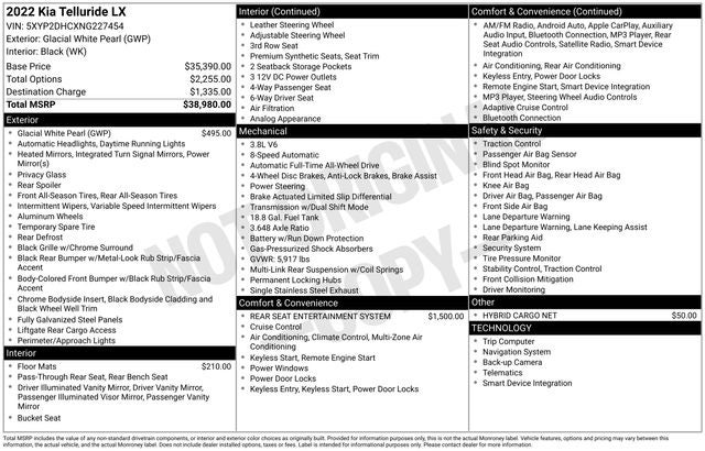 2022 Kia Telluride LX