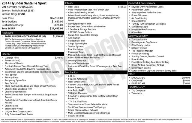 2014 Hyundai SANTA FE SPORT FWD 4Dr 2.4