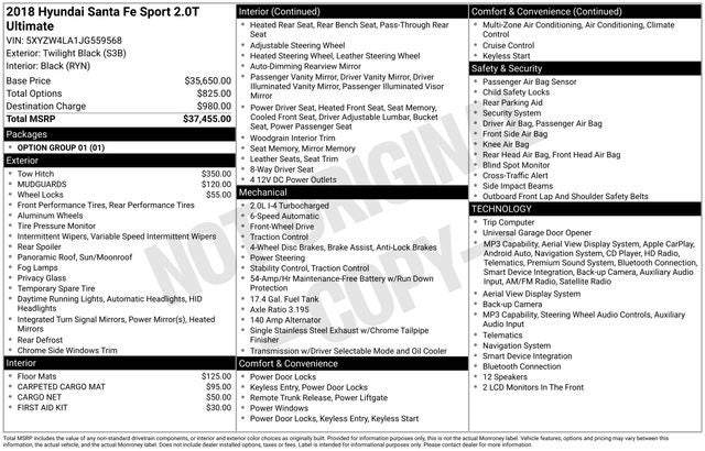 2018 Hyundai SANTA FE SPORT 2.0T Ultimate