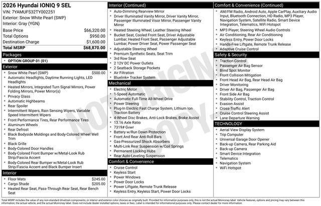 2026 Hyundai IONIQ 9 SEL