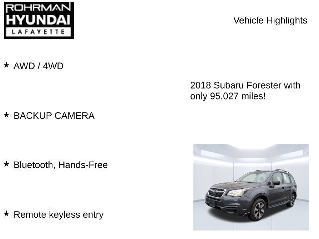 2018 Subaru Forester 2.5i CVT