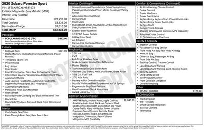 2020 Subaru Forester Sport