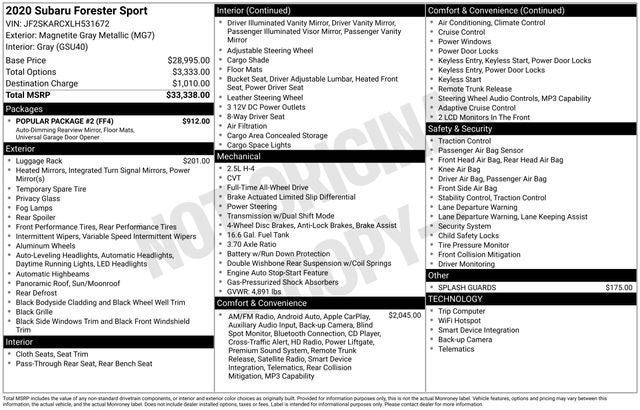 2020 Subaru Forester Sport