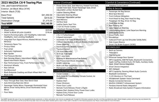 2023 Mazda Mazda CX-9 Touring Plus
