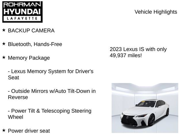 2023 Lexus IS 350 IS 350 F SPORT
