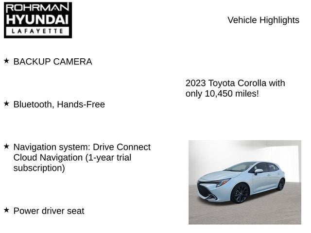 2023 Toyota Corolla Hatchback XSE