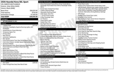 2026 Hyundai KONA SEL Sport AWD