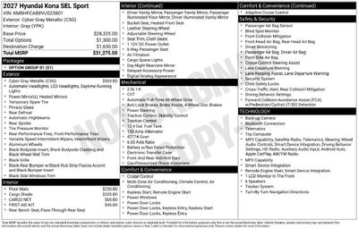 2027 Hyundai KONA SEL Sport AWD