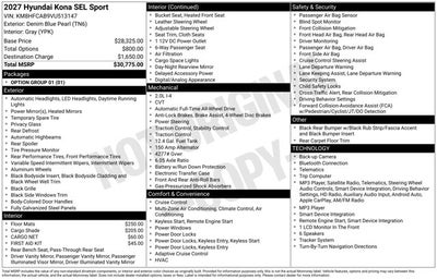 2027 Hyundai KONA SEL Sport AWD