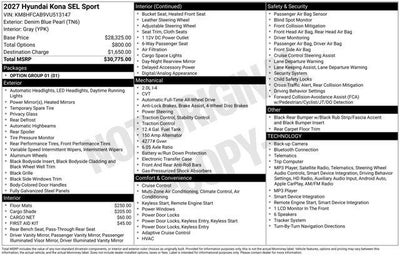 2027 Hyundai KONA SEL Sport AWD