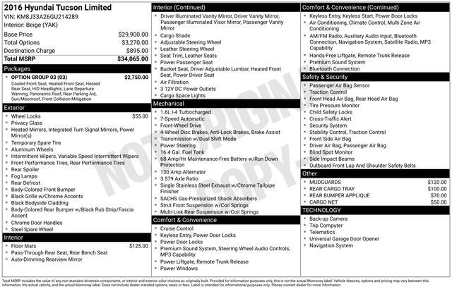 2016 Hyundai TUCSON Limited
