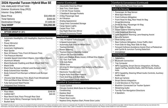 2026 Hyundai TUCSON HYBRID Blue