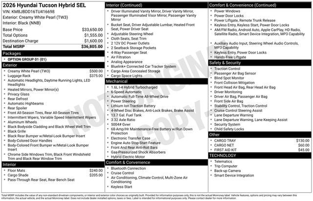2026 Hyundai TUCSON HYBRID SEL AWD