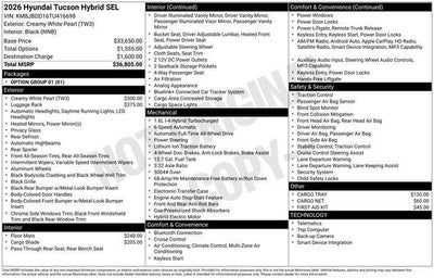 2026 Hyundai TUCSON HYBRID SEL AWD