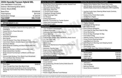 2026 Hyundai TUCSON HYBRID SEL AWD
