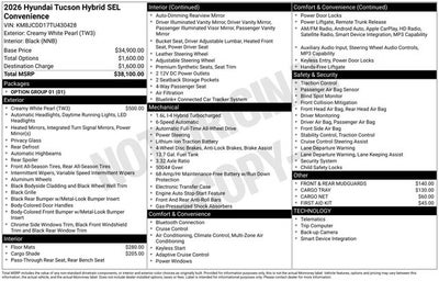 2026 Hyundai TUCSON HYBRID SEL Convenience