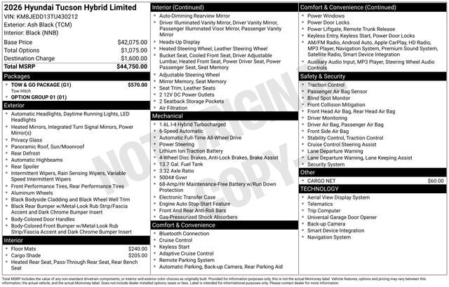 2026 Hyundai TUCSON HYBRID Limited