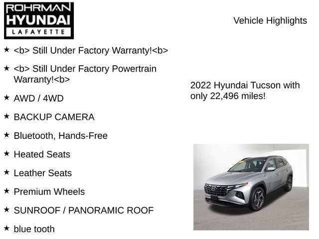 2022 Hyundai TUCSON HYBRID SEL Convenience