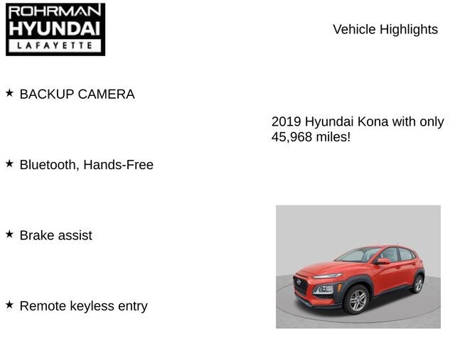 2019 Hyundai KONA SE