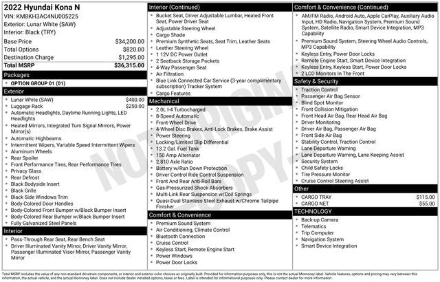 2022 Hyundai KONA N FWD