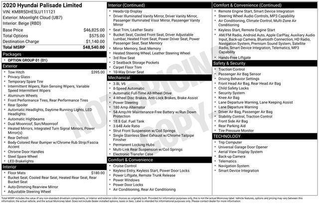 2020 Hyundai PALISADE Limited