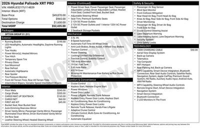 2026 Hyundai PALISADE XRT Pro