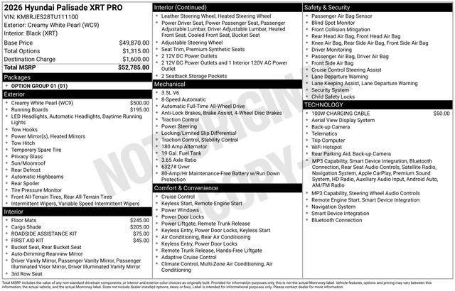 2026 Hyundai PALISADE XRT Pro