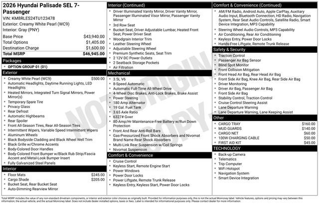 2026 Hyundai PALISADE SEL AWD