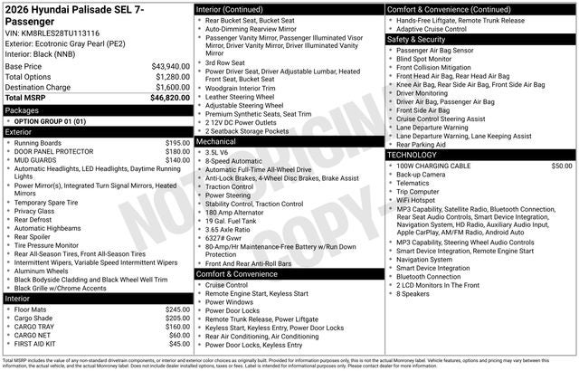 2026 Hyundai PALISADE SEL AWD