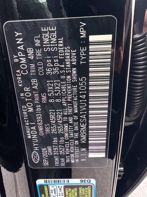 2027 Hyundai PALISADE HYBRID Calligraphy Black Ink