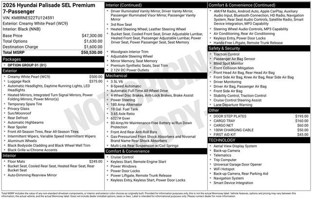 2026 Hyundai PALISADE SEL Premium AWD