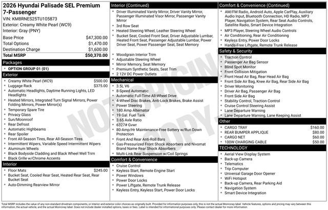 2026 Hyundai PALISADE SEL Premium AWD