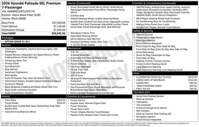 2026 Hyundai PALISADE SEL Premium AWD