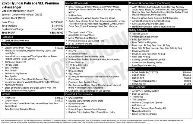 2026 Hyundai PALISADE SEL Premium AWD