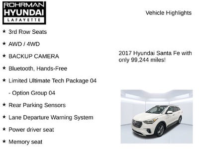 2017 Hyundai SANTA FE Limited Ultimate