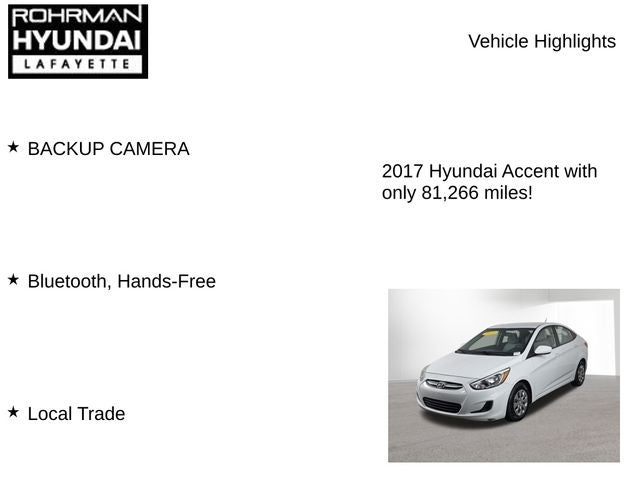 2017 Hyundai ACCENT SE