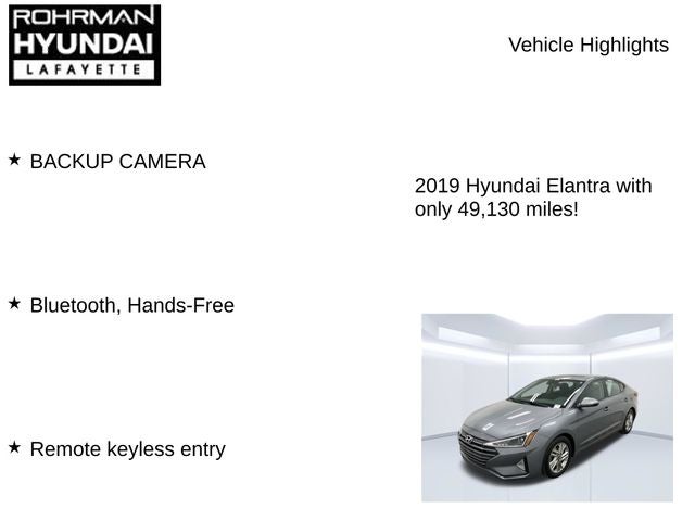 2019 Hyundai ELANTRA Value Edition