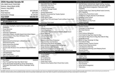 2026 Hyundai SONATA SE