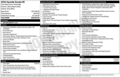 2026 Hyundai SONATA SE
