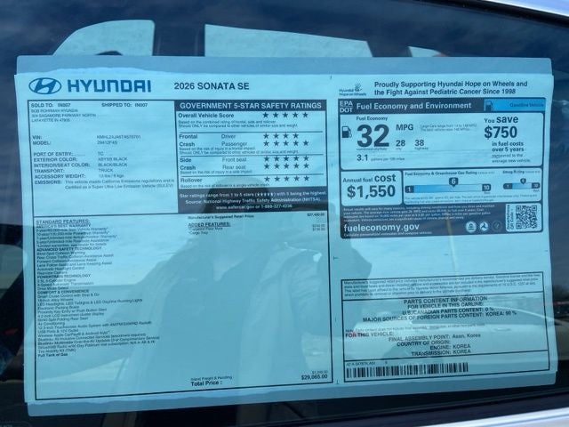 2026 Hyundai SONATA SE